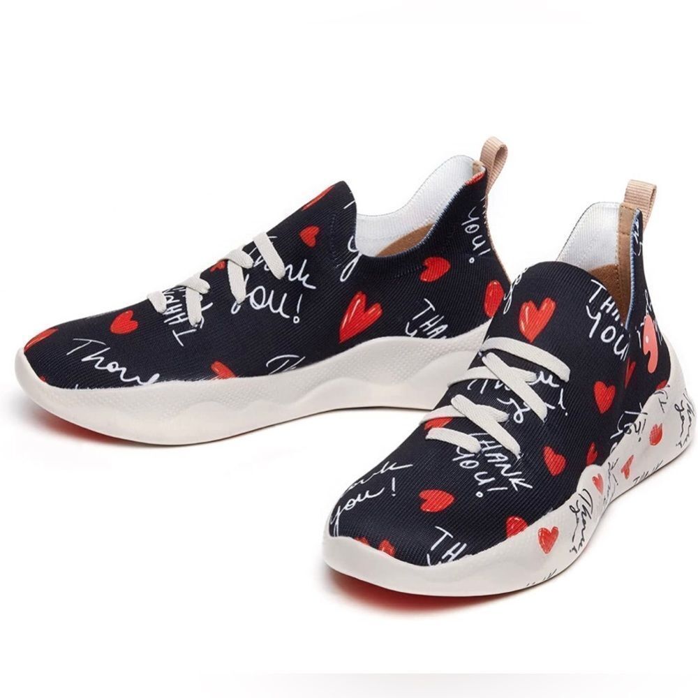 UIN Women's Sneakers Lightweight Walking Comfy Shoes (Mijas-hearts of Gratitude)